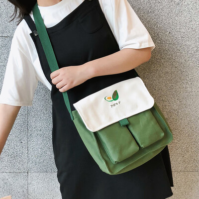 

Hmmm canvas bag female messenger bag student Japanese shoulder bag Joker summer little fresh female bag fairy