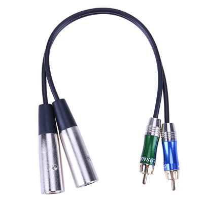 

3pin 2 XLR Male to 2 RCA Male Cable Audio Adapter Cable Metal Connector