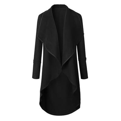 

Fashion Women Winter Irregular Trench Coat Waterfall Collar Jacket Cardigan