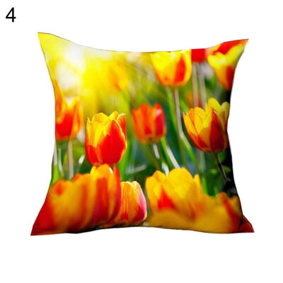 

Sunflower Flower Linen Square Pillow Case Cushion Cover Sofa Bed Car Cafe Decor