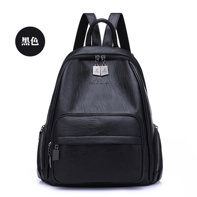 

Backpack lady fashion wild soft leather travel bag