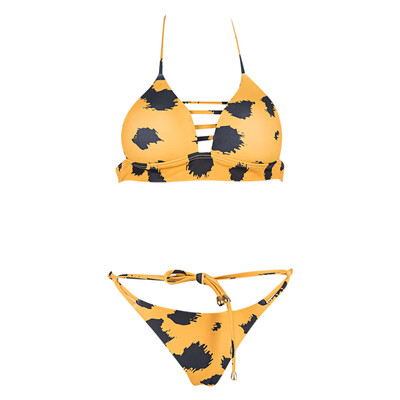 

Animal Print Bikini Padded Swimsuit Set for Women Girls