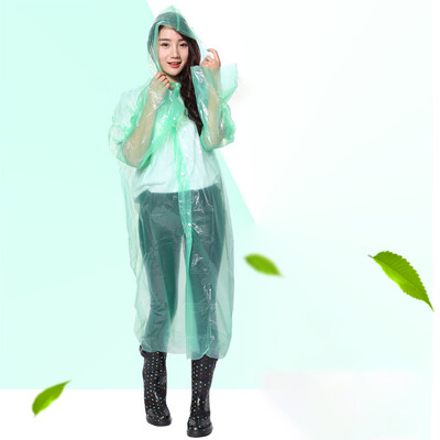 

PEVA Adult Raincoat Clear Waterproof Disposable Rain Poncho Hood Unisex 10 Style
