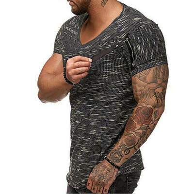 

SUNSIOM Men Slim Muscle Tank Top T-Shirt Casual Short Sleeve Gym Runing Fashion A-Shirt