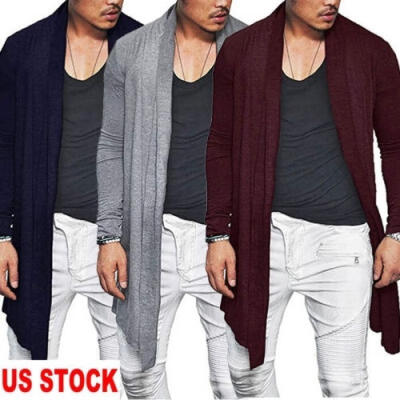 

USA Stylish Men&39s Knitted Cardigan Jacket Slim Long Sleeve Casual Sweater Coat