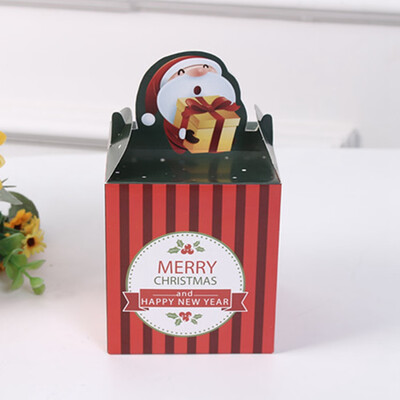 

5\10Pcs Diy Cartoon New Year Christmas Gift Box Cute Candy Cake Boxes Christmas Eve Apple Boxes Kids Party Gift Bag