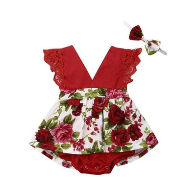 

US Newborn Infant Kid Baby Girl Lace Bodysuit Romper Jumpsuit Outfit Clothes Set