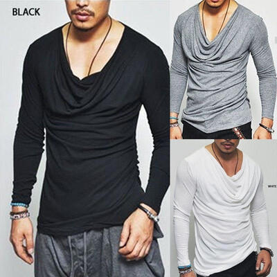 

Fashion Men&39s Slim Fit V Neck Long Sleeve Muscle Tee T-shirt Casual Tops Blouse