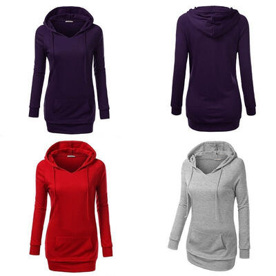 

New Ladies Women Plain Fleece Hoody Sweatshirt Coat Jacket Top Hoodies