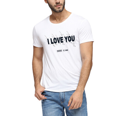 

Toponeto Mens Letter Printed Pattern Casual Fashion Lapel Short Sleeve Shirt