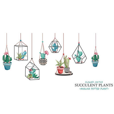 

Hanging Plants Removable Daily Waterproof Bedroom Decorative Wall Stickers