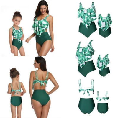 

Summer Women Girl Parent-child Beach Party Swimwear Swimsuit Comfort Set Bikini
