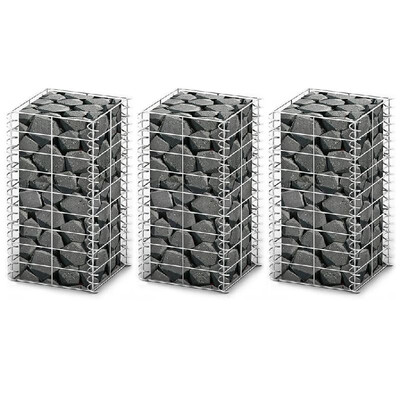 

Gabion Set 3 pcs Galvanised Wire 98" x 98" x 197"