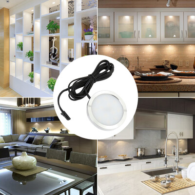 

LED Light Under Cabinet Shelf Cupboard Round 12V Light KitSet Furniture