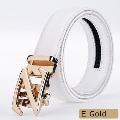 

new alloy automatic buckle belts for men white male real genuine leather belt for business cinturones para hombre cuero 2019