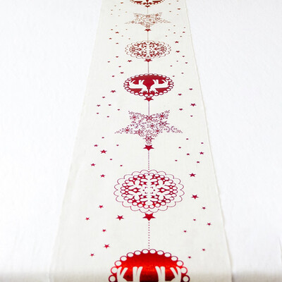 

Christmas Dining Table Cotton Flag Xmas Party Venue Banquet Home Decor