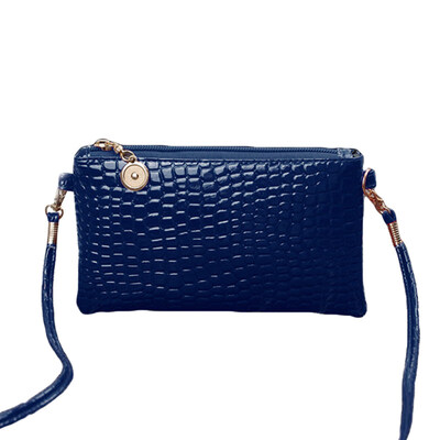 

Crocodiles Pattern Solid Color Faux Leather Lady Crossbody Sling Bag Phone Holder