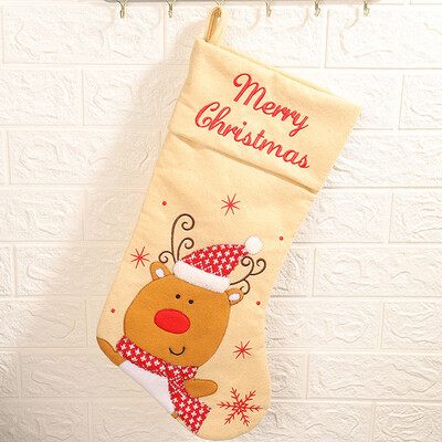 

Toponeto Candy Bag Christmas Gifts Tree Ornament Stocking Santa Claus Snowman Sock Decor