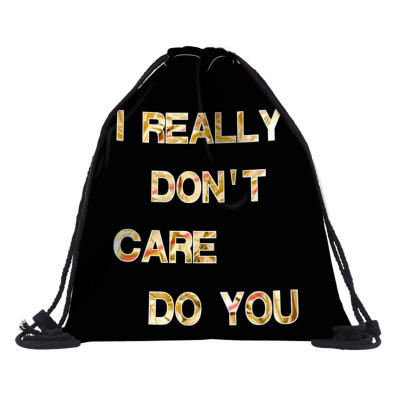 

3D Digital Printed Beach Bag Drawstring Backpack Gym Travel Portable Pouch