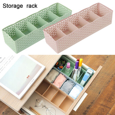 

5 Cell Plastic Underwear Bras Sock Ties Organizer Storage Box Desk Drawer Closet