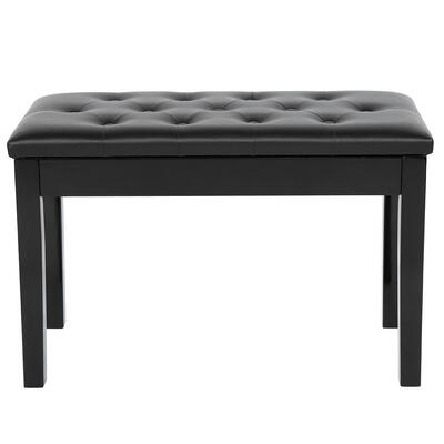 

Greensen Duet Double Concert Piano Bench PU Leather Padded Seat Bench Chair Stool Storage Black Piano Seat Piano Stool