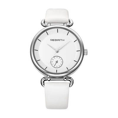 

063 new quartz watch double round gold white frame processing custom fashion trend womens watch