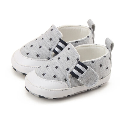 

2017 Summer Baby Soft Bottom Walking Booties First Walkers Boy Girl Striped Anti-Slip Sneakers Shoes