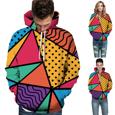 

Tailored Women Men Couples Print Long Sleeve Hoodie Sweatshirt Pullover Tops