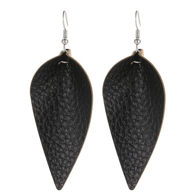 

Simple Fashion Leaves Drops Earrings PU Artificial Leather Pendent Earrings Ornaments Teardrop-shaped Bohemian Earrings