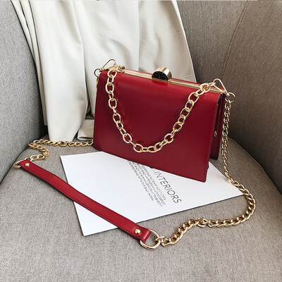 

Foreign air small bag female 2019 new wave Korean version of the casual retro temperament wild chain shoulder slung small square bag