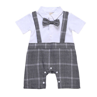 

baby boy clothing Cotton summer rompers r baby clothes bow tie gentleman boy shape one-piece romper