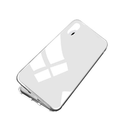

Magneto Magnetic Adsorption Case Clear Tempered Glass Red Clear i-phone XR