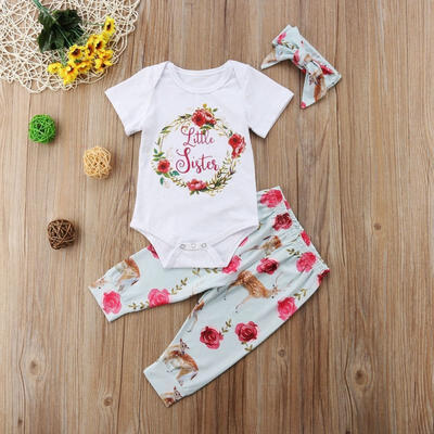 

Newborn Baby Toddler Kids RomperTops T-shirt Pants Outfits Set