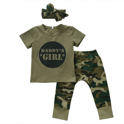 

Newborn Baby Boys Girls Camo T-shirt Top Pants Leggings Outfits Set Clothes