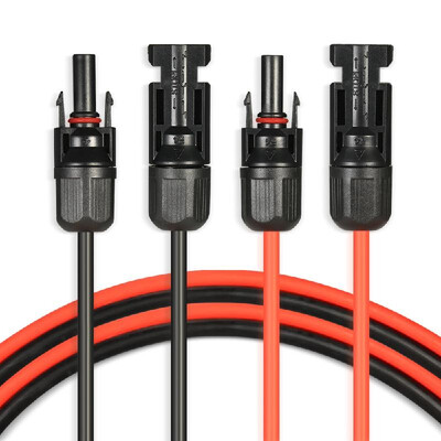 

1 Pair 30 Feet Black 30 Feet Red 12AWG Solar Panel Extension Cable Wire with MC4 Female&Male Connector