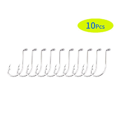 

10Pcs Stainless Steel Fishing Hook Right Angle Barbed Saltwater Freshwater Fish Hooks