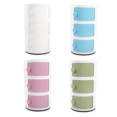 

Three-layer Storage Cabinet Drawer Sets Storing Container Round Shape Sliding Door Home SupplyStorage Drawer