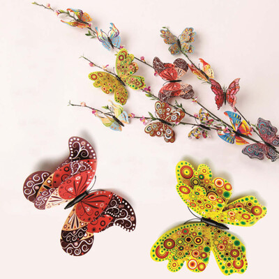 

Gobestart 12pc 3D Butterflies Wall Stickers Home Decor Art Wall Decals A