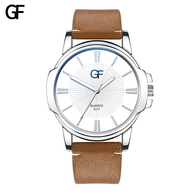 

Gobestart Fashion High-End Mens Quartz Letter Leather Watch Pointer Light Series Men
