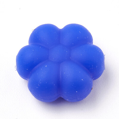 

Food Grade Environmental Silicone Beads Chewing Beads For Teethers DIY Nursing Necklaces Making Flowerr Blue 14x13x6mm Hole
