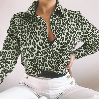 

Nomeni Womens Summer Casual Long Sleeve Leopard Printed T Shirt Top Blouse
