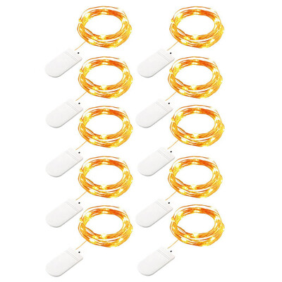 

Gobestart 10Pcs 20LED Fairy Lights Battery Starry String Copper Wire Decor Christmas