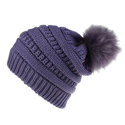

Tailored New Women Girls Keep Warm Winter Hairball Knitted Hat Wool Hemming Hat Ski Hat