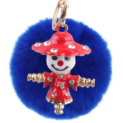 

New Diamond Scarecrow Rex Rabbit Hairball Keychain Bag Pendant Mobile Car Pendant