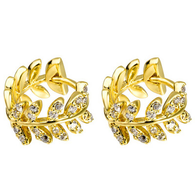

Hot Selling Leaf Shape Stud Earring New Jewelry Gold Color Earrings For Women Party Daily Wear Jewelry Accessories