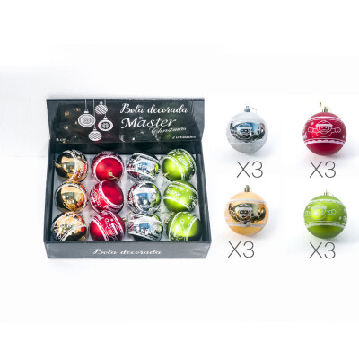 

12 Pcs Christmas Xmas Tree Ball Bauble Hanging Home Party Ornament Decor Pendant