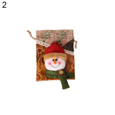 

Christmas Santa Elk Snowman Drawstring Gift Bag Candy Storage Pouch Party Supply