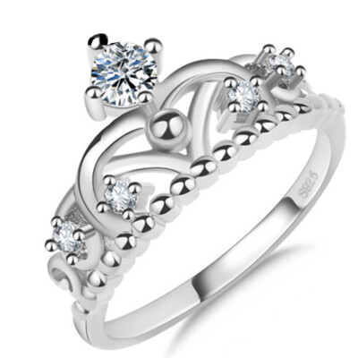 

New Design Silver Rings Romantic Style Fashion Silver Crown Wedding Ring For Women Jewelry Gift