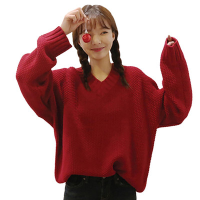 

New Autumn Winter Women Sweaters Female Pullovers Casual V Neck Long Sleeve Fashion Thick Sweater For Women Warm Knitted Jumper