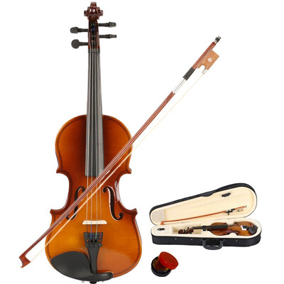 

Ktaxon Nature 18 Size Handcrafted Solid Wood Violin with Bow Rosin Case for kids who are 4-5 years old